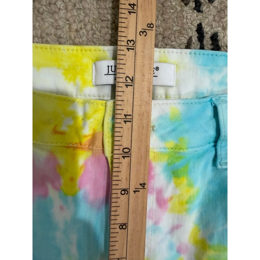 Judy Blue Snow Cone Tie Dye High Waist Denim Shorts Raw Hem Cut Off 1XL - Picture 6 of 8